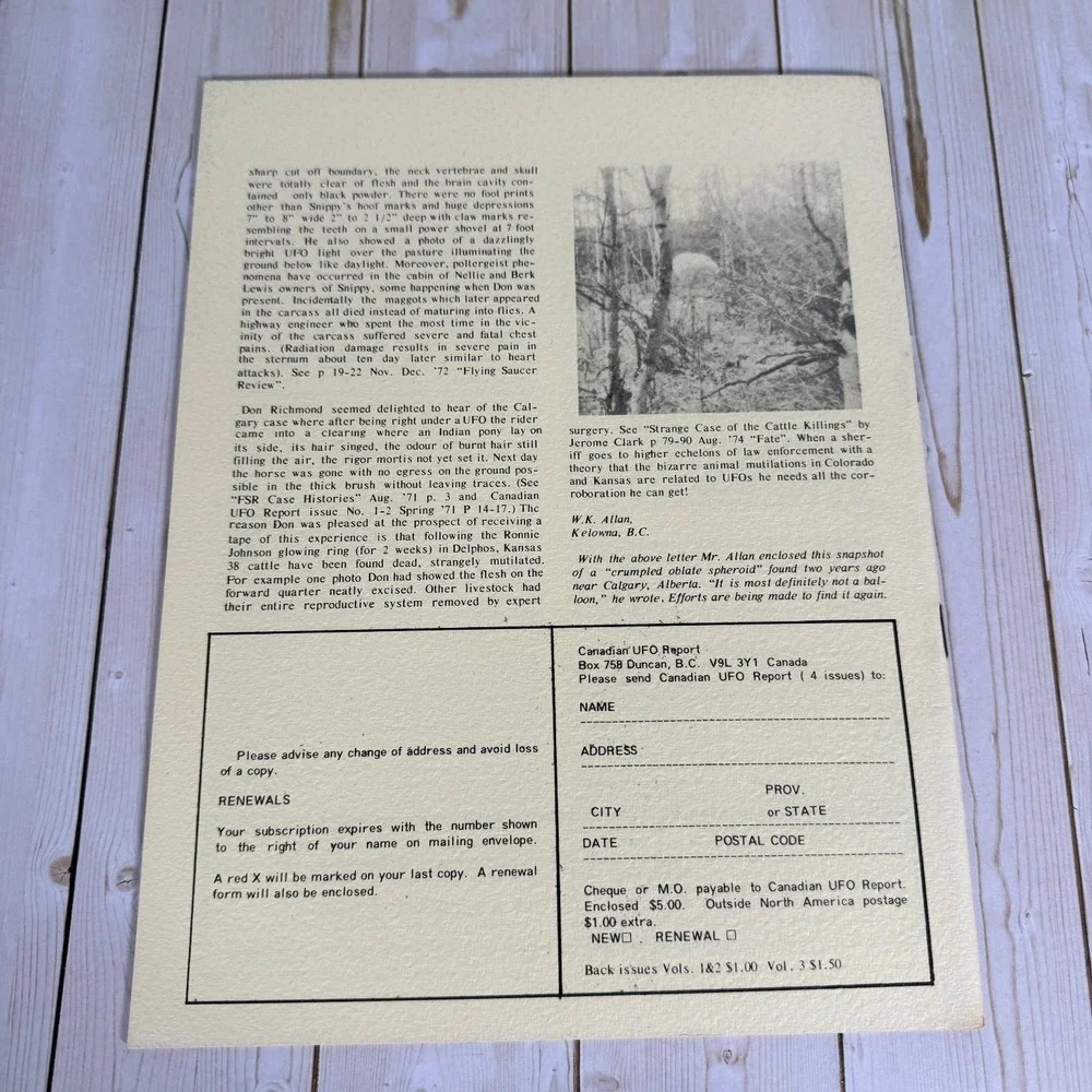 Canadian UFO Report Vol 3 No 2 1974 Magazine UFOlogy Flying Saucers